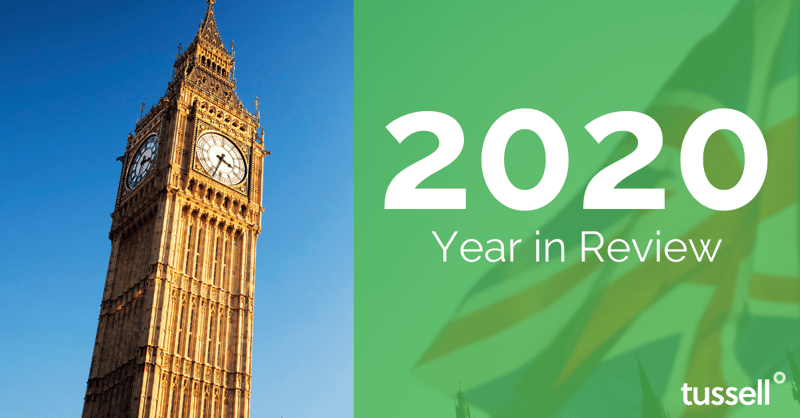 An image showing Big Ben and Victoria Tower with the text '2020 Year in Review'