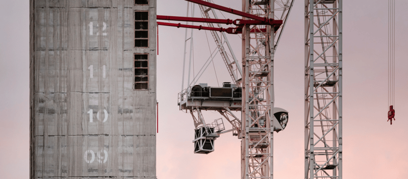 building site with crane