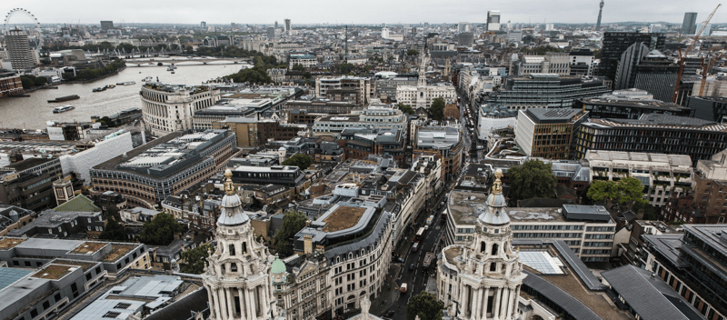 birds eye view of London